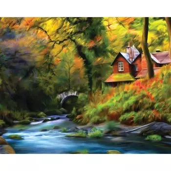 Алмазная мозаика на подрамнике с полным заполнением «Лесная мечта», 40х50см