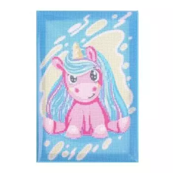Алмазная мозаика на подрамнике с полным заполнением «Милый единорожка», 20х30 см