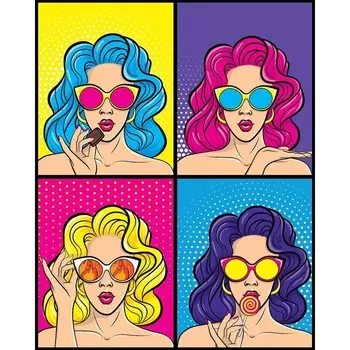 Алмазная мозаика с полным заполнением на подрамнике «Поп-арт», 40 50 см