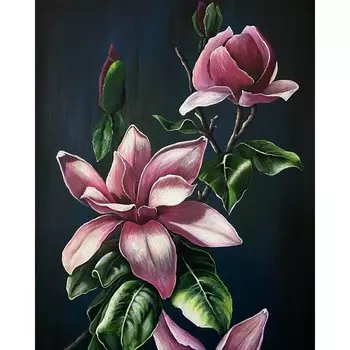 Алмазная мозаика на подрамнике с полным заполнением «Прекрасные лилии», 40х50см