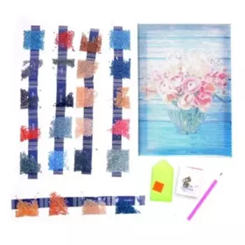 Алмазная мозаика на подрамнике с полным заполнением «Весенний букет», 20 30 см