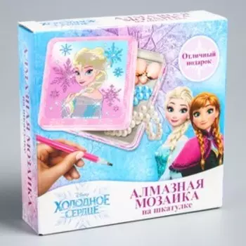 Алмазная мозаика на шкатулке «Эльза», Холодное сердце, 14 x 13,6 см