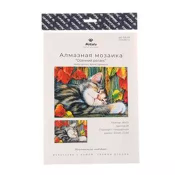 Алмазная мозаика «Осенний релакс» 29.5x20.5 см, 28 цветов