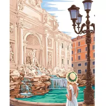 Алмазная мозаика с частичным заполнением на подрамнике «Фонтан Треви», 5060 см