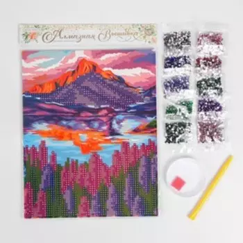 Алмазная мозаика с частичным заполнением «Горный пейзаж», 20х25 см. Набор для творчества