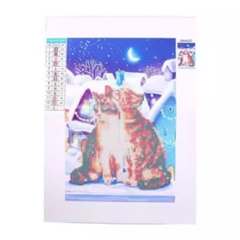 Алмазная мозаика с частичным заполнением «Коты» 20х30 см на холсте