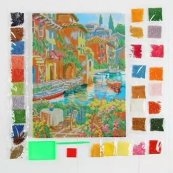 Алмазная мозаика с частичным заполнением на подрамнике «Лето в Италии», 30 х 40 см. Набор для творчества