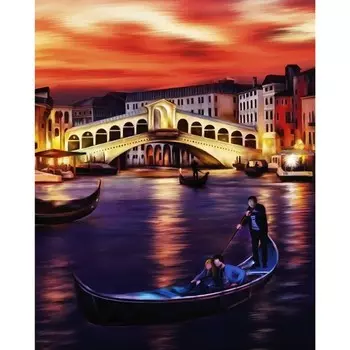 Алмазная мозаика с частичным заполнением на холсте «Прекрасная Венеция», 40 х 50 см