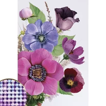 Алмазная мозаика с частичным заполнением «Весенний букет» 20×30 см, на холсте