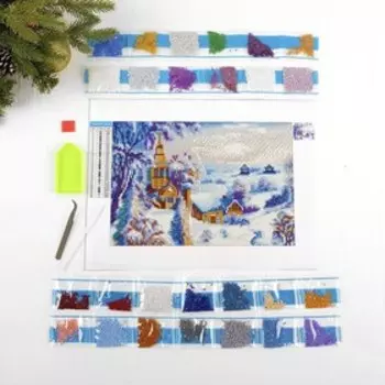 Алмазная мозаика с полным заполнением «Снежная долина», 22 х 32 см