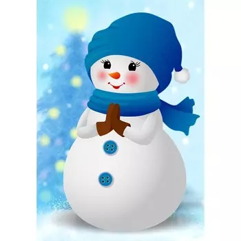 Алмазная мозаика «Снеговичок», 29,5 20,5 см, 20 цветов