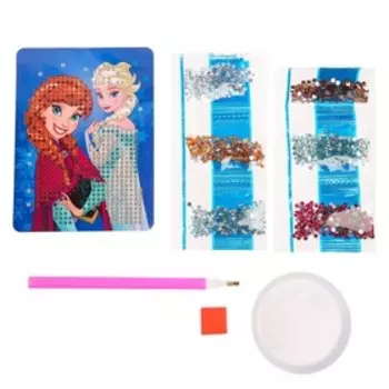 Алмазная мозаика на шкатулке с частичным заполнением для детей «Холодное сердце», 12 х 9 х 4 см