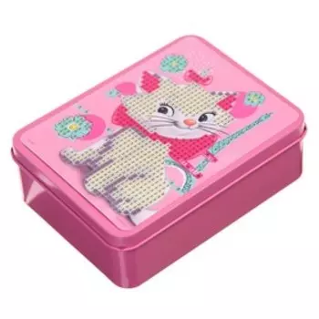 Алмазная мозаика на шкатулке с частичным заполнением для детей «Коты Аристократы», 11.58.5 см