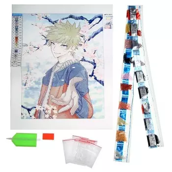 Алмазная мозаика с частичным заполнением на холсте «Сакура бой», 30 х 40 см