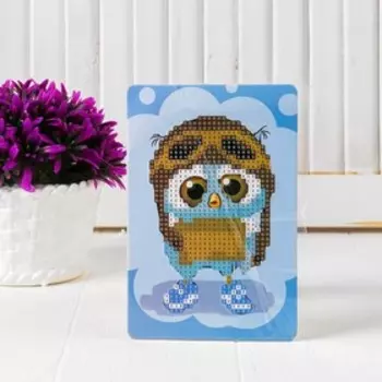 Алмазная вышивка «Сова в шлеме», с частичным заполнением, с подставкой, 10 15 см