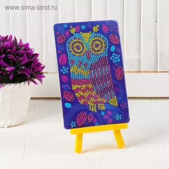 Алмазная вышивка «Совушка», с частичным заполнением, с подставкой, 10 15 см