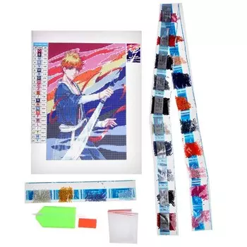 Алмазная мозаика с полным заполнением на холсте «Воин с мечом», 20 х 30 см