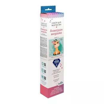 Алмазные узоры «Серия: Пушистые зверьки. Наблюдательный жираф» 30 30 см