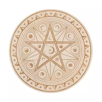 Алтарь для ритуалов «Магическая звезда», деревянный, D=24 см