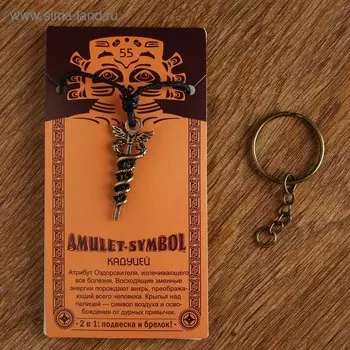 Амулет-брелок "Кадуцей" №55, металлический