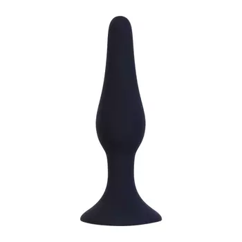 Анальная пробка конус, присоска, софт-силикон, 112.5 см, черный