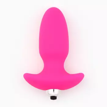 Анальная вибровтулка с вибропулей, 7.53.5 см, софт-силикон, розовый