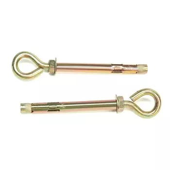 Анкерный болт ЛОМ, с кольцом, оцинкованный, 10х100 мм, 40 шт