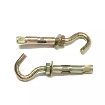 Анкерный болт ЛОМ, с крюком, оцинкованный, 8х40 мм, 100 шт