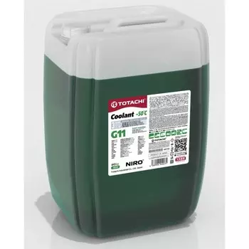 Антифриз Totachi NIRO COOLANT -50 C, G11, зелёный, 20 кг