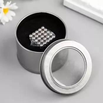 Неокуб-антистресс «Магнитный конструктор», 125 шариков, d=0.6 см, серебро