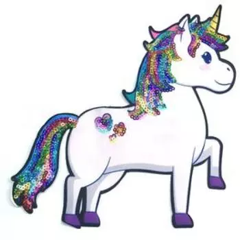 Аппликация «Единорог розовый», размер 18x19 см