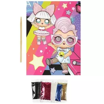 Аппликация из песка с глиттером «Куколки-модницы» 17 23 см