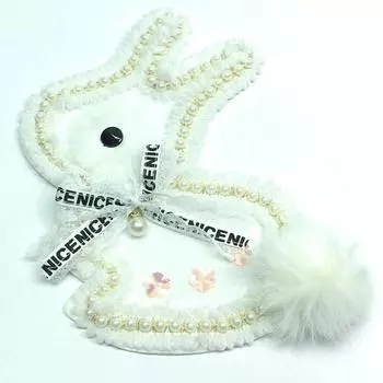 Аппликация «Кролик с бусинами», размер 20x16 см