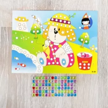 Аппликация круглыми стразами «Собака - рыбак»