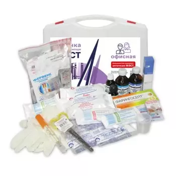 Аптечка первой помощи "ФЭСТ" для рабочих кабинетов, учреждений, Футляр-полистирол