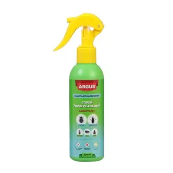 ARGUS СПРЕЙ универсальный от КЛОПОВ и БЛОХ 200 мл с запахом ЛИМОНА /24