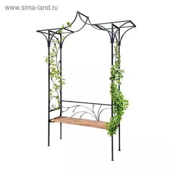Арка садовая, разборная, со скамейкой, 240 × 174 × 44 см, металл