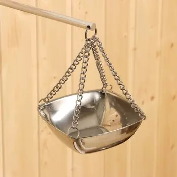 Аромачаша - испаритель для бани и сауны, 120 мл, металл, деревянный кронштейн