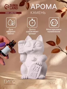 Аромакамень для эфирных масел «Фигурка. Кот фэншуй», для шкафа, гипс, 755 см