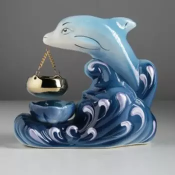 Аромалампа "Дельфин", синяя, 18 см, микс
