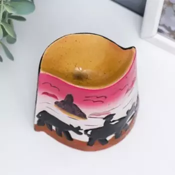 Аромалампа керамика "Пастух с коровами" 10х9,5х6,5 см