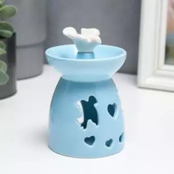 Аромалампа керамика "Птичка, голуби и сердца" МИКС 13х8,5х8,5 см