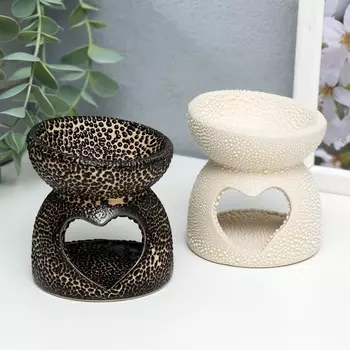 Аромалампа для эфирных масел «Сердце», керамика, 7.57.57.5 см, МИКС