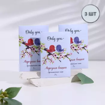 Аромасаше "Only you", набор 3 шт, морозная вишня, вес 7 г, размер 7х10,5 см