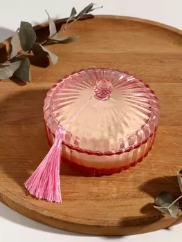 Ароматическая свеча в шкатулке «Розовая», 3 фитиля, сладкий апельсин, 13.313.39.5 см