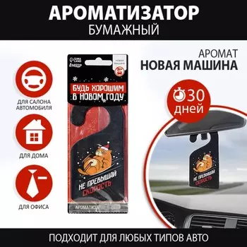 Ароматизатор бумажный на крюке «Не привышай скорость», новая машина