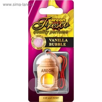 Ароматизатор Areon Fresco, на зеркало, аромат ваниль бабл, бутылочка 51467a