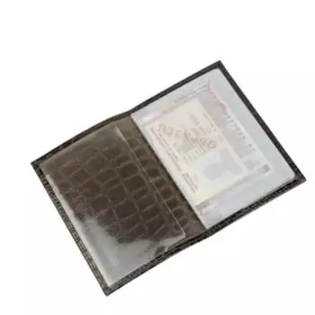 Обложка для автодокументов без застёжки, цвет коричневый