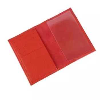 Обложка для автодокументов без застёжки, отдел для карт, цвет красный
