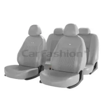 Авточехлы Atom Leather Ромб, экокожа, серый